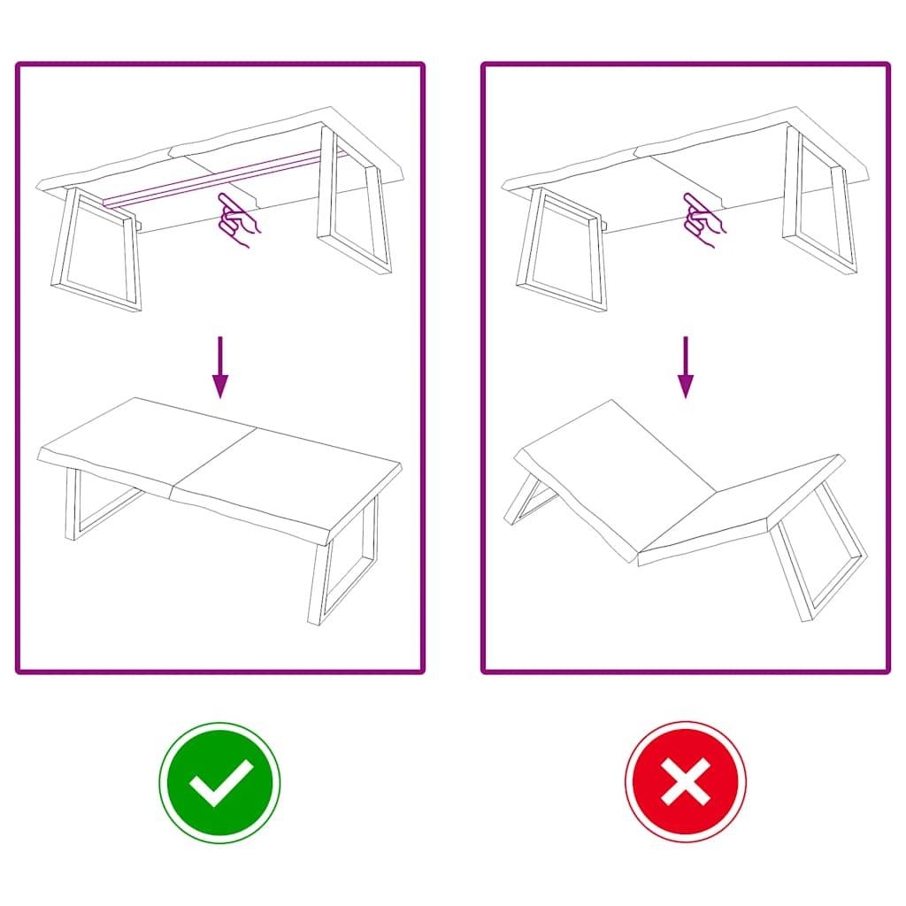 vidaXL Tischplatte Hellbraun 120x60x(2-6)cm Massivholz Eiche Behandelt