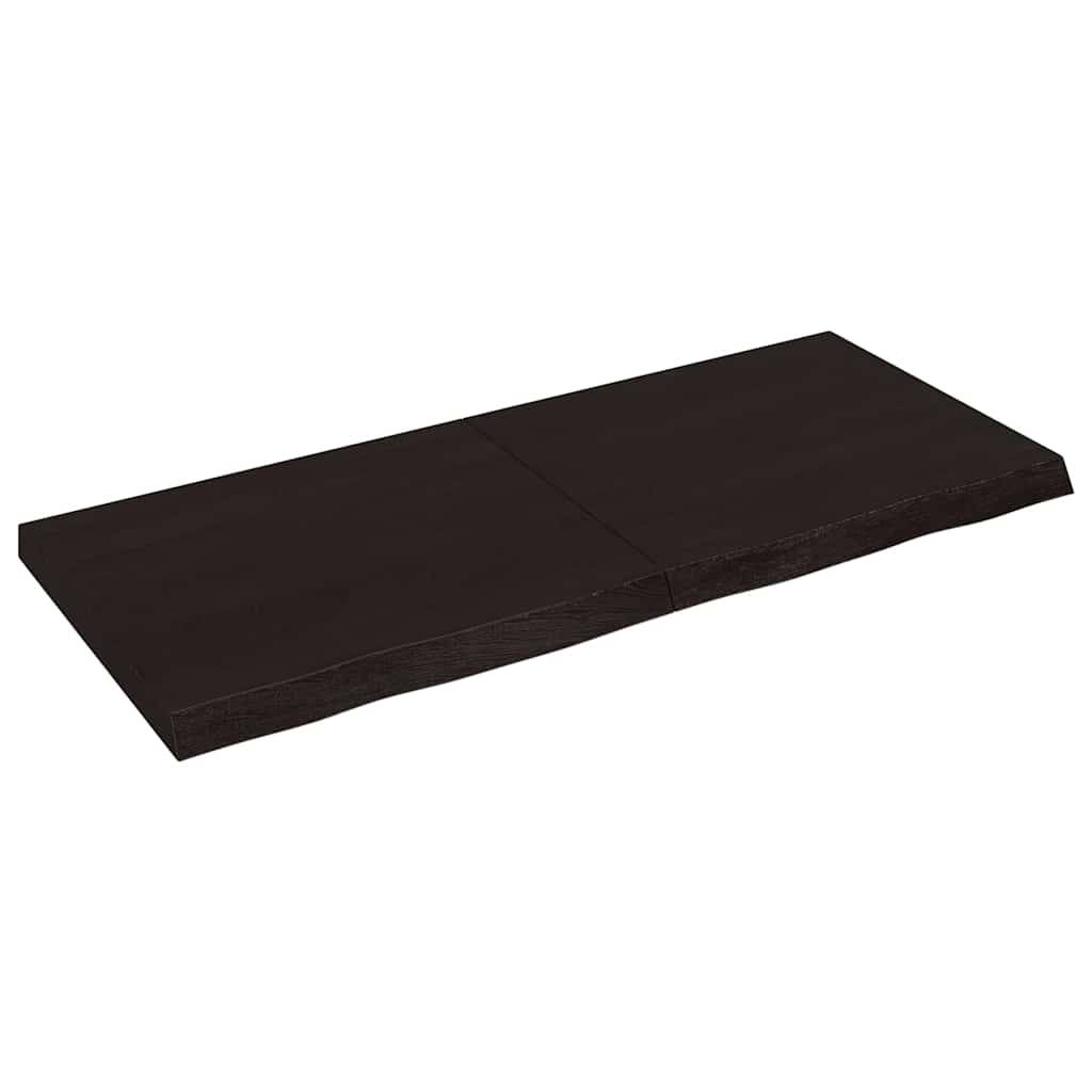 vidaXL Tischplatte Dunkelbraun 140x60x(2-6)cm Massivholz Eiche