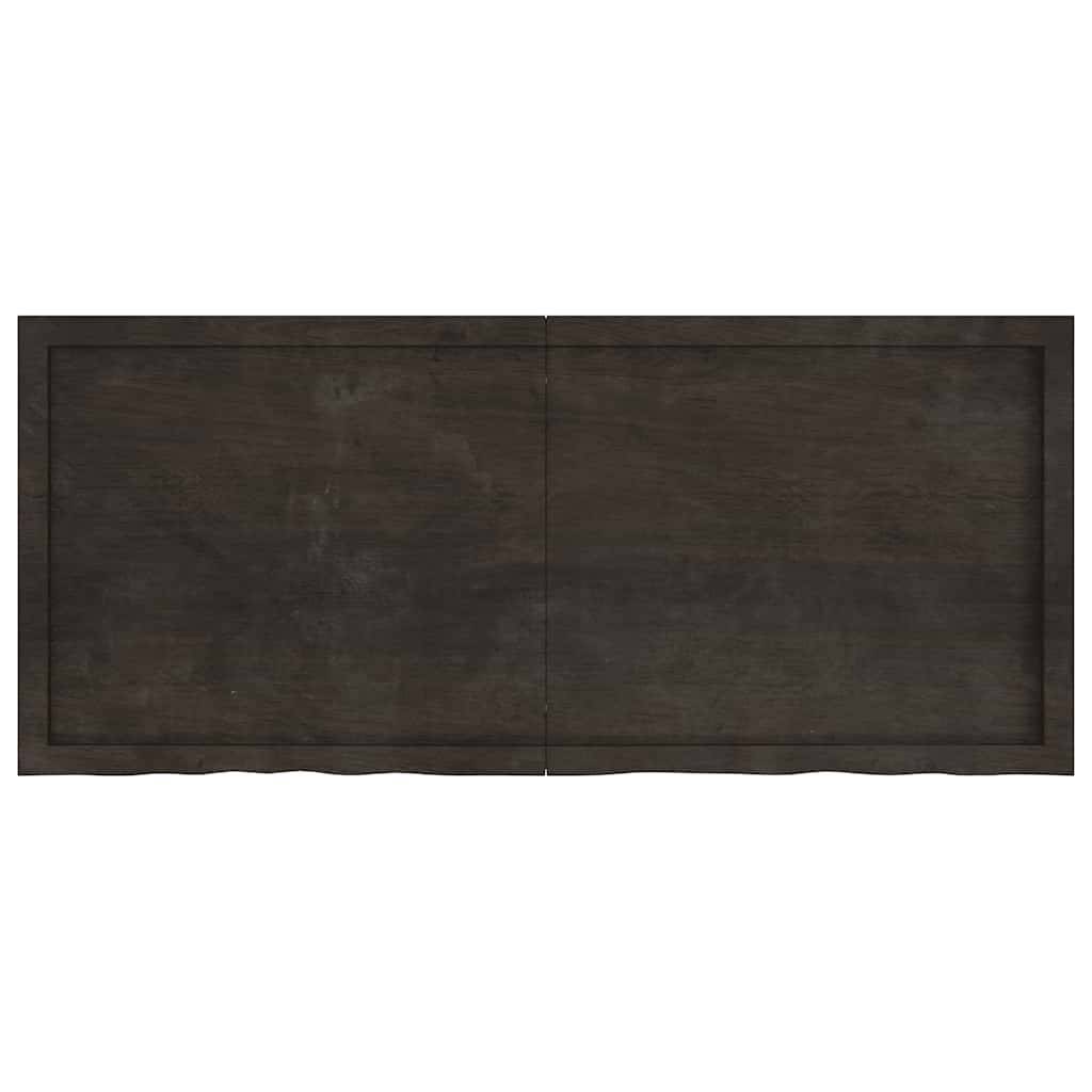 vidaXL Tischplatte Dunkelbraun 140x60x(2-6)cm Massivholz Eiche