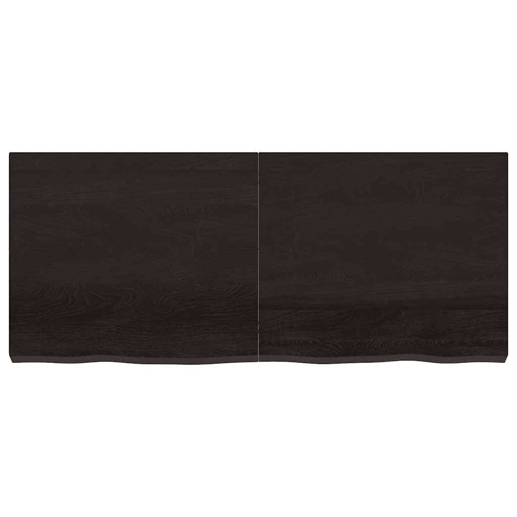vidaXL Tischplatte Dunkelbraun 140x60x(2-6)cm Massivholz Eiche