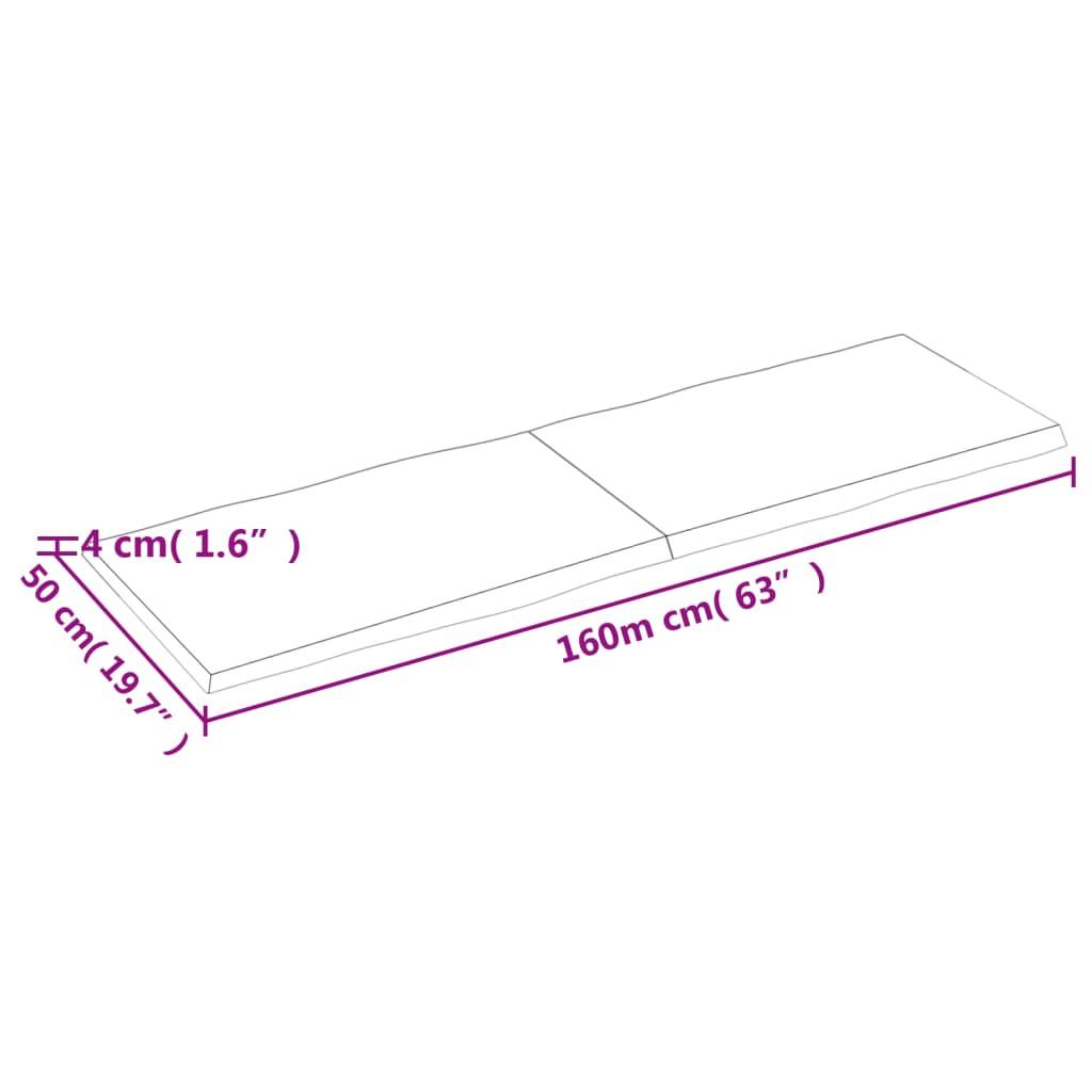 vidaXL Tischplatte 160x50x(2-4) cm Massivholz Behandelt Baumkante