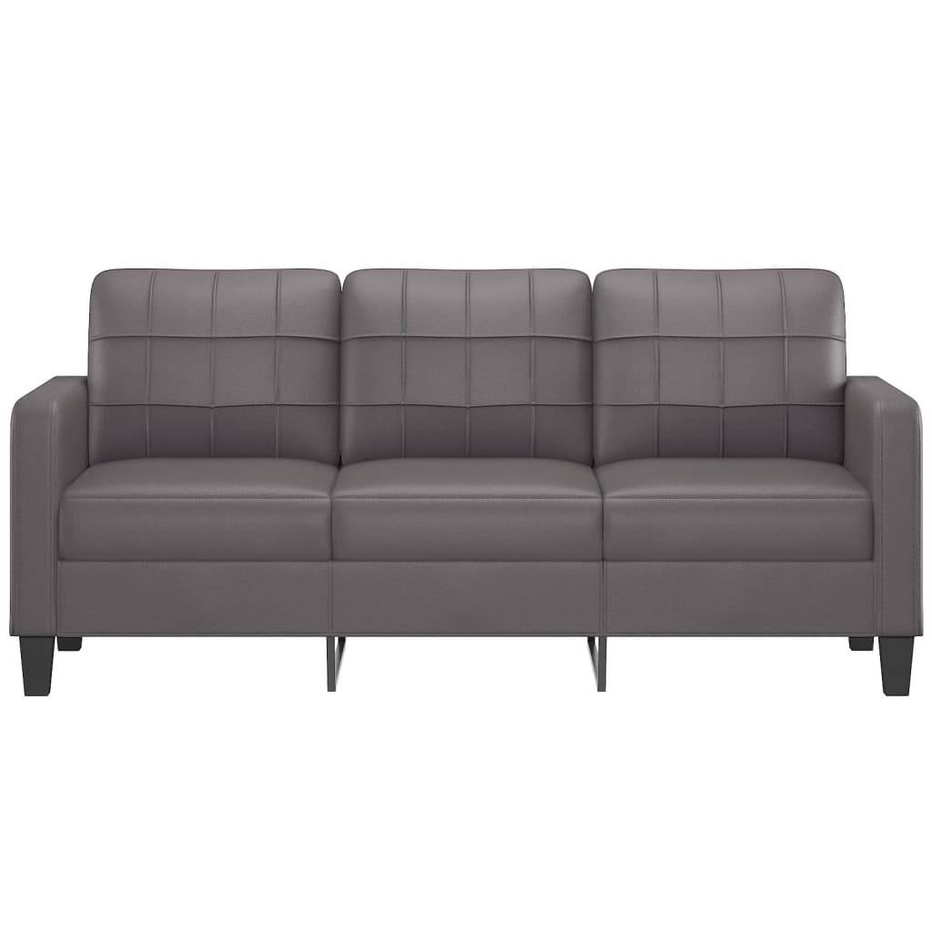 vidaXL 3-Sitzer-Sofa Grau 180 cm Kunstleder
