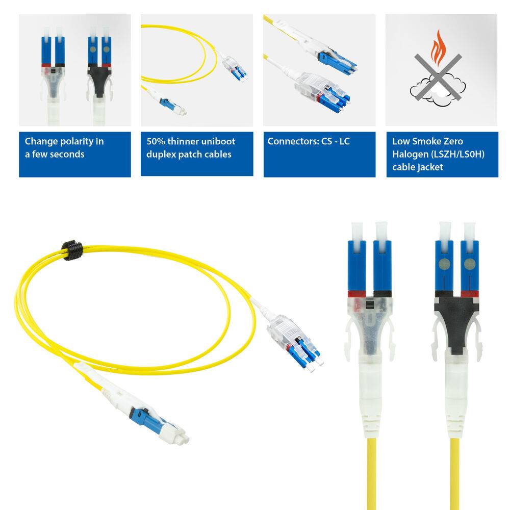 ACT RL1105 Glasfaser Patchkabel | Singlemode 9/125 OS2 Polarität Twist uniboot duplex | CS - LC Stecker | 5 M…