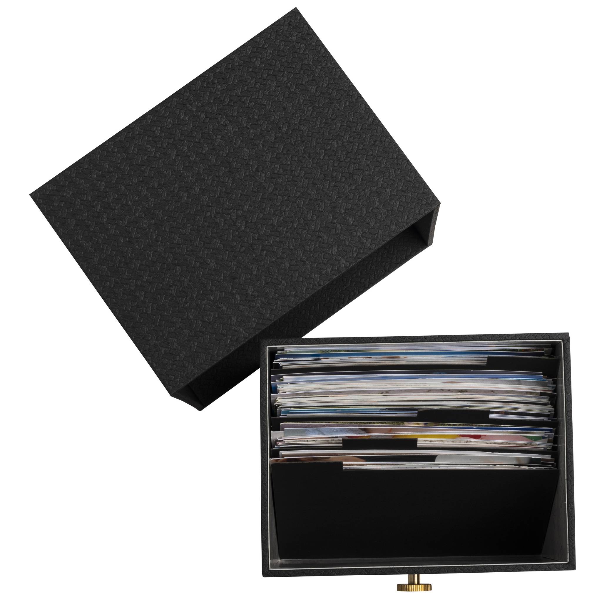 Exacompta 2x Schubladenbox für Fotos Karteikarten 14x177x134 cm Schwarz 78601E