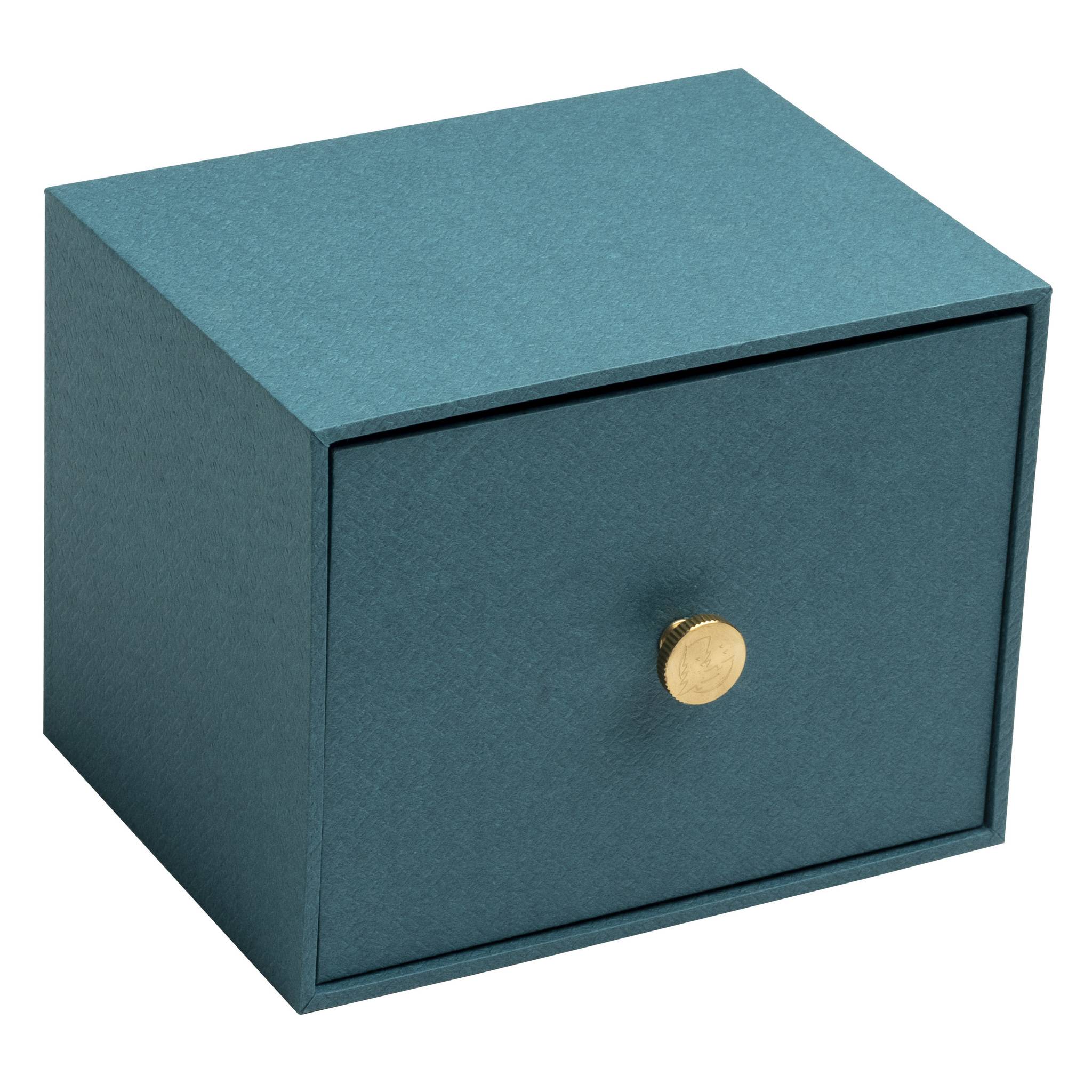 Exacompta 2x Schubladenbox für Foto Karteikarten 14x177x134cm Bleu canard 78603E