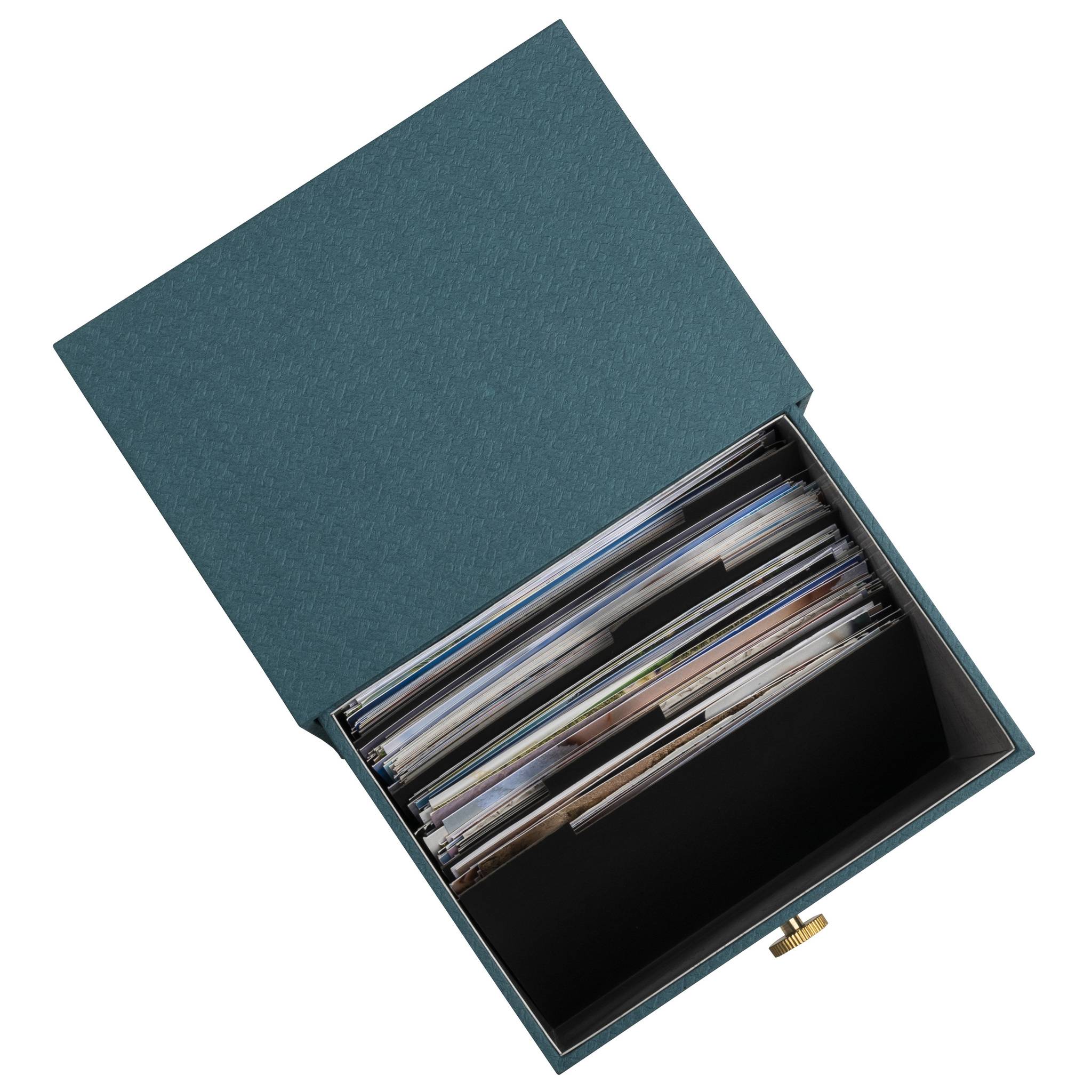 Exacompta 2x Schubladenbox für Foto Karteikarten 14x177x134cm Bleu canard 78603E