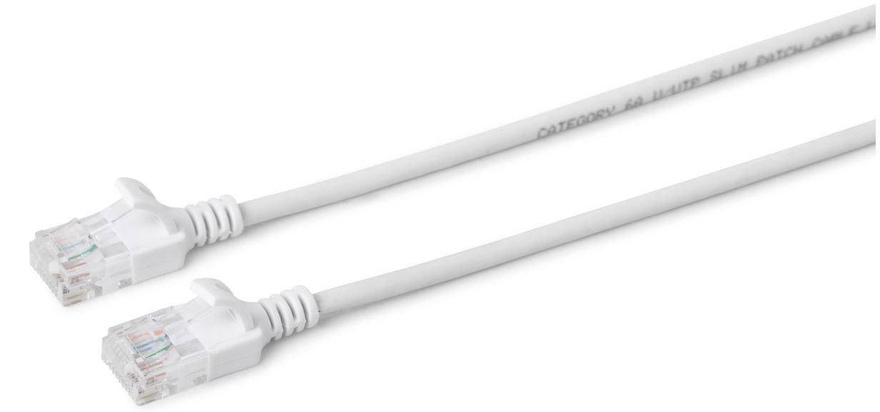 U/UTP CAT6A Slim 0.25M Weiß Ungeschirmtes Netzwerkkabel