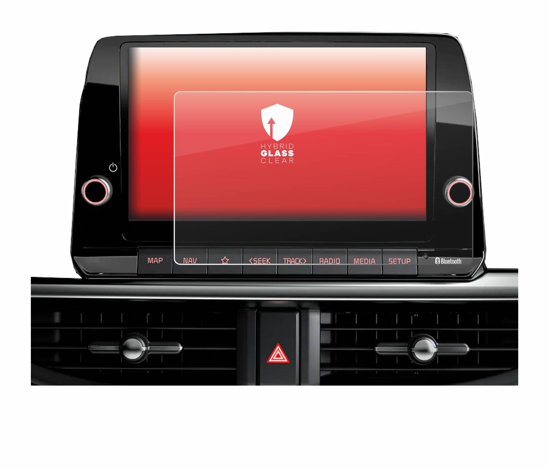 upscreen Hybrid Glass Clear Premium Schutzglas Folie für Kia Picanto 2022