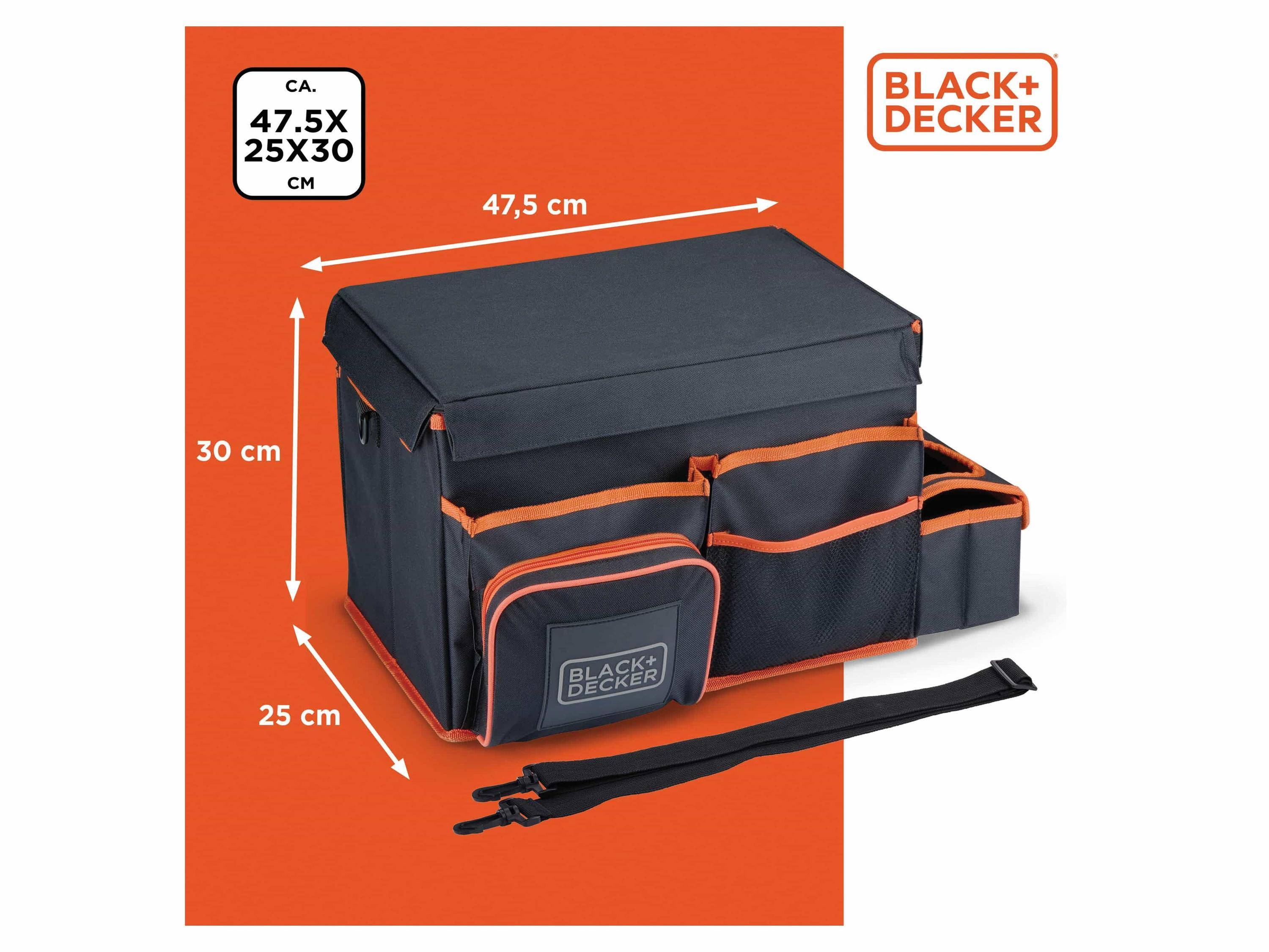BLACK & DECKER Auto-Organizer, Tasche mit Fächern, 47,5x25x30 cm