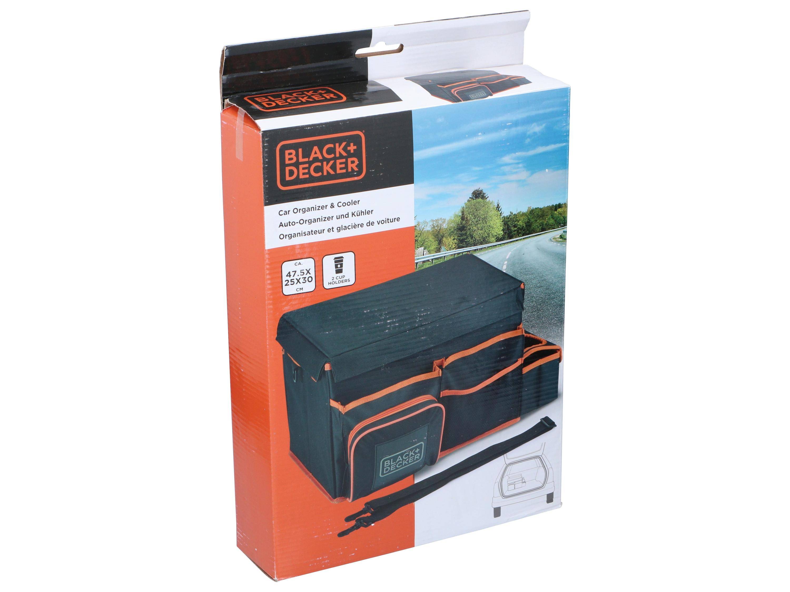 BLACK & DECKER Auto-Organizer, Tasche mit Fächern, 47,5x25x30 cm