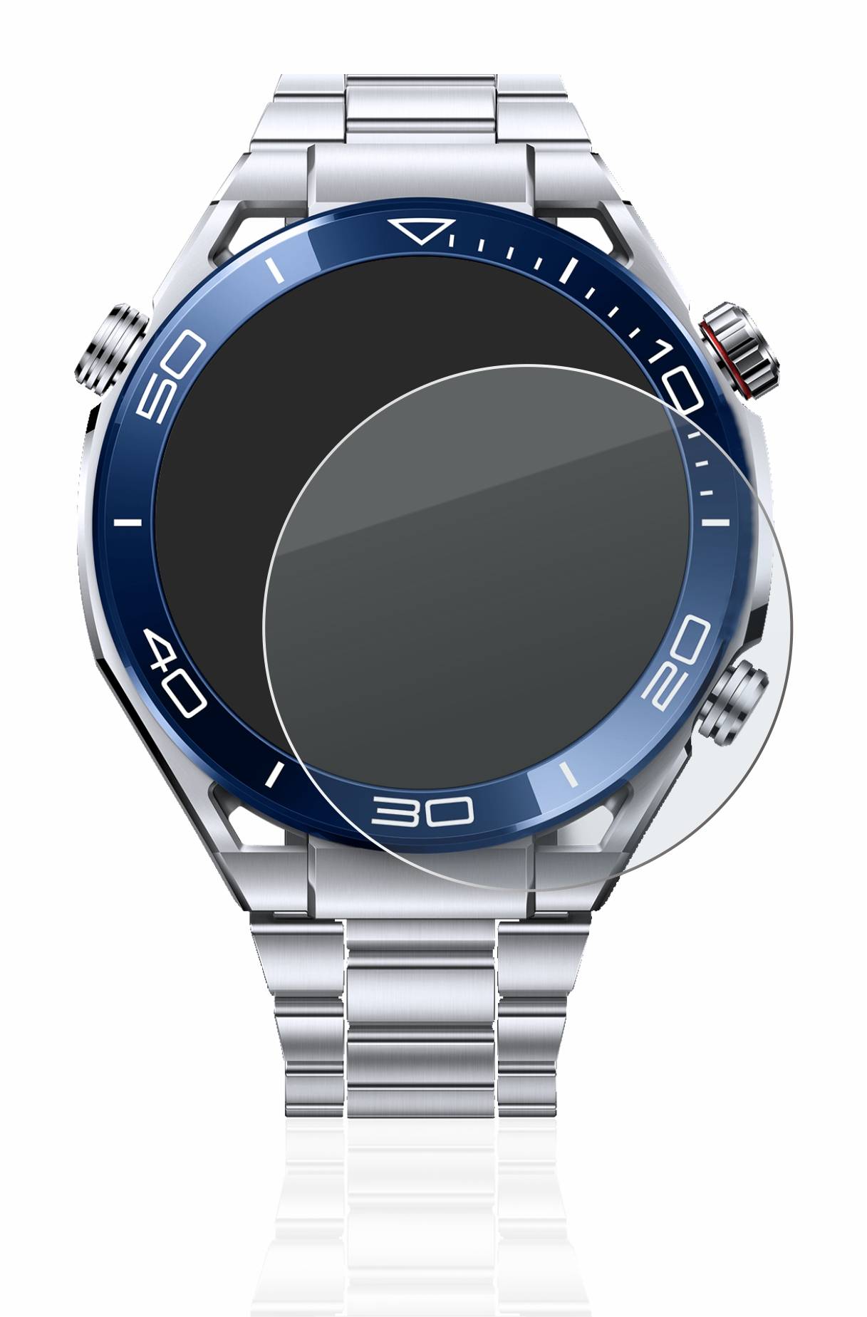 upscreen Hybrid Glass Matte Premium Schutzglas Folie für Huawei Watch Ultimate (48,5