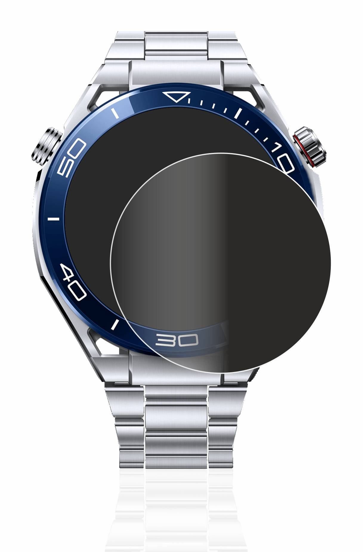 upscreen Blickschutzfolie für Huawei Watch Ultimate (48,5 mm) Anti-Spy Privacy Blaulichtschutz Sichtschutzfolie