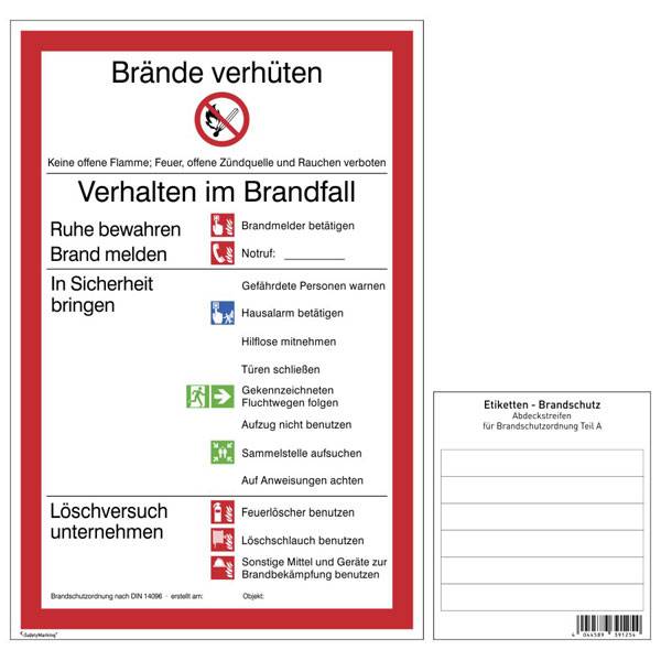Aushang - Brandschutz Brandschutzordnung Teil
