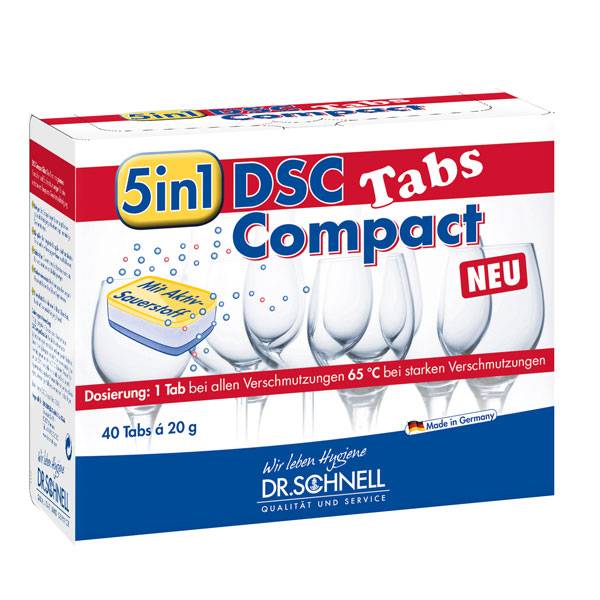 Dr. Schnell DSC Compact Tabs 5 in 1 Spülmaschinentabs mit Aktiv-Sauerstoff