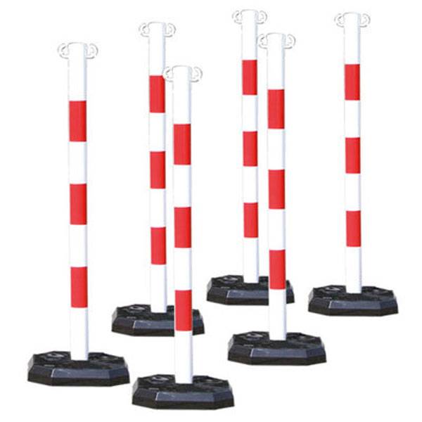 Kettenständer-Set Kunststoffpfosten, Farbe: rot/weiß