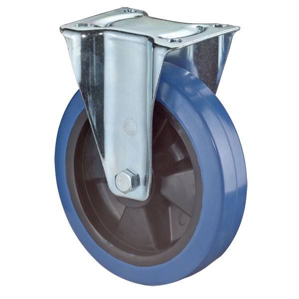 Transportgeräterollen, Bockrolle, Gabel aus Stahlblech, verzinkt, zweireihiger