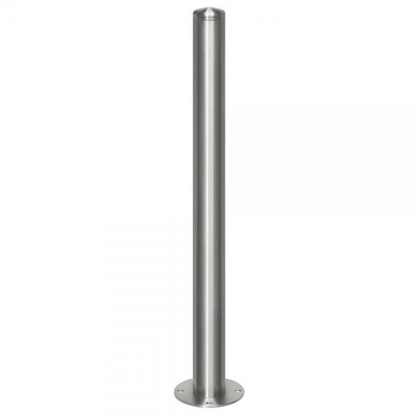 Absperrpfosten Edelstahl, zum Aufschrauben, Rundkopf, Durchm. 76mm