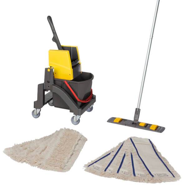 Vermop Nasswischwagen AQUVA 1x 17 l, VK 3 Presse gelb, ohne Deichsel