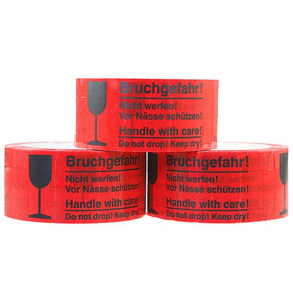 Packband Bruchgefahr! Nicht werfen, 66m x 50mm