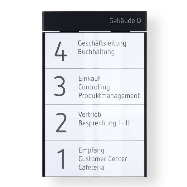 Wandschild, flach, Papiereinlage A3 hoch, Farbe: schwarz, (BxH): 31,7 x 50,9 cm