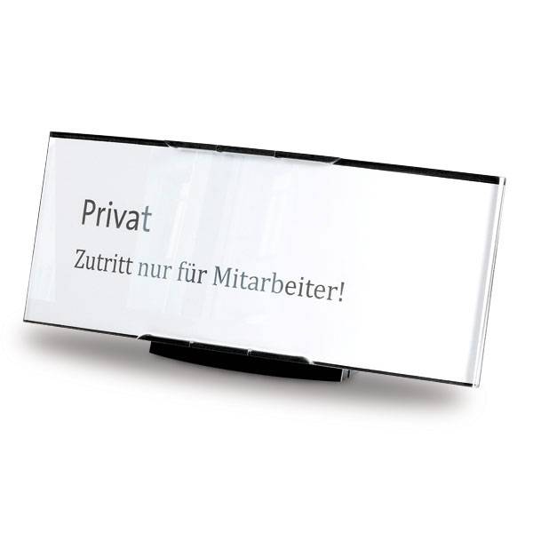 Tischaufsteller, gewölbt - mit Papiereinlage, Größe (BxH): 15,1 x 6,7 cm