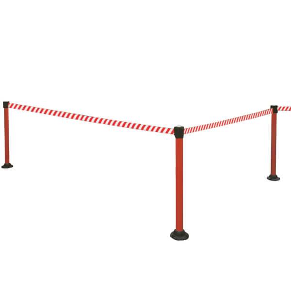 Gurtpfosten zum Aufdübeln Aluminiumpfosten: rot, Gurt: rot/weiß