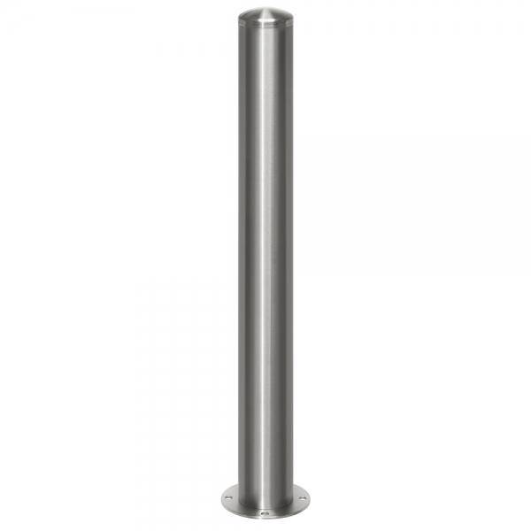Absperrpfosten Edelstahl, Rundkopf, mit Bodenplatte, Durchm. 102 mm