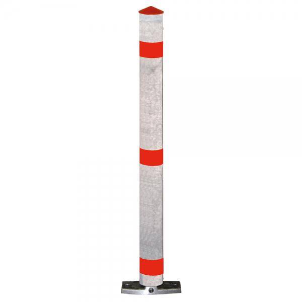 Absperrpfosten aus Stahl, feuerverzinkt, Bodenhalterung, DK, Durchm.: 76mm