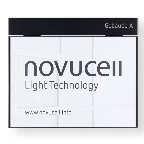 Wandschild, flach, Papiereinlage A3 quer, Farbe: schwarz, (BxH): 44,5 x 38,1 cm