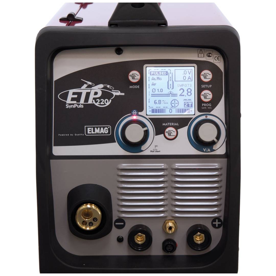 ELMAG Multifunktions-Schweißinverter, tragbar - STAHL-SET, Mod. ETP 220 SynPuls - STAHL-SET MAG SG2 (1.5125)