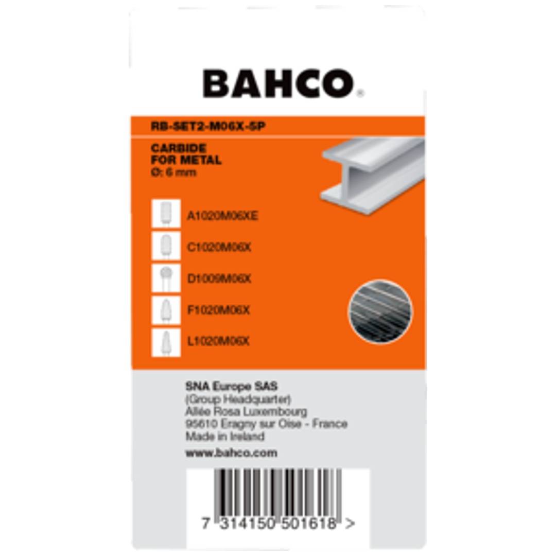 Bahco Hartmetall-Frässtifte-Satz für Metall, 5-tlg