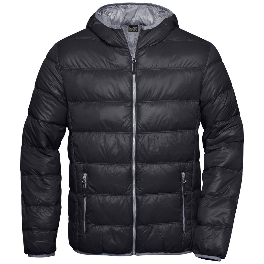 James & Nicholson Herren Daunenjacke JN1060 Gr. XL black/grey