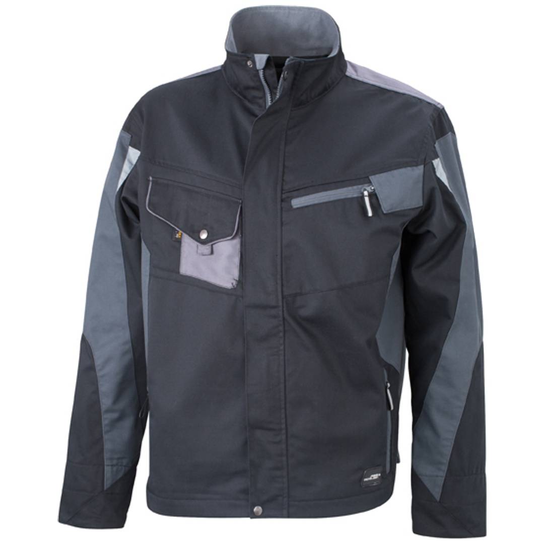 James & Nicholson Arbeitsjacke JN821 Gr. S schwarz/grau