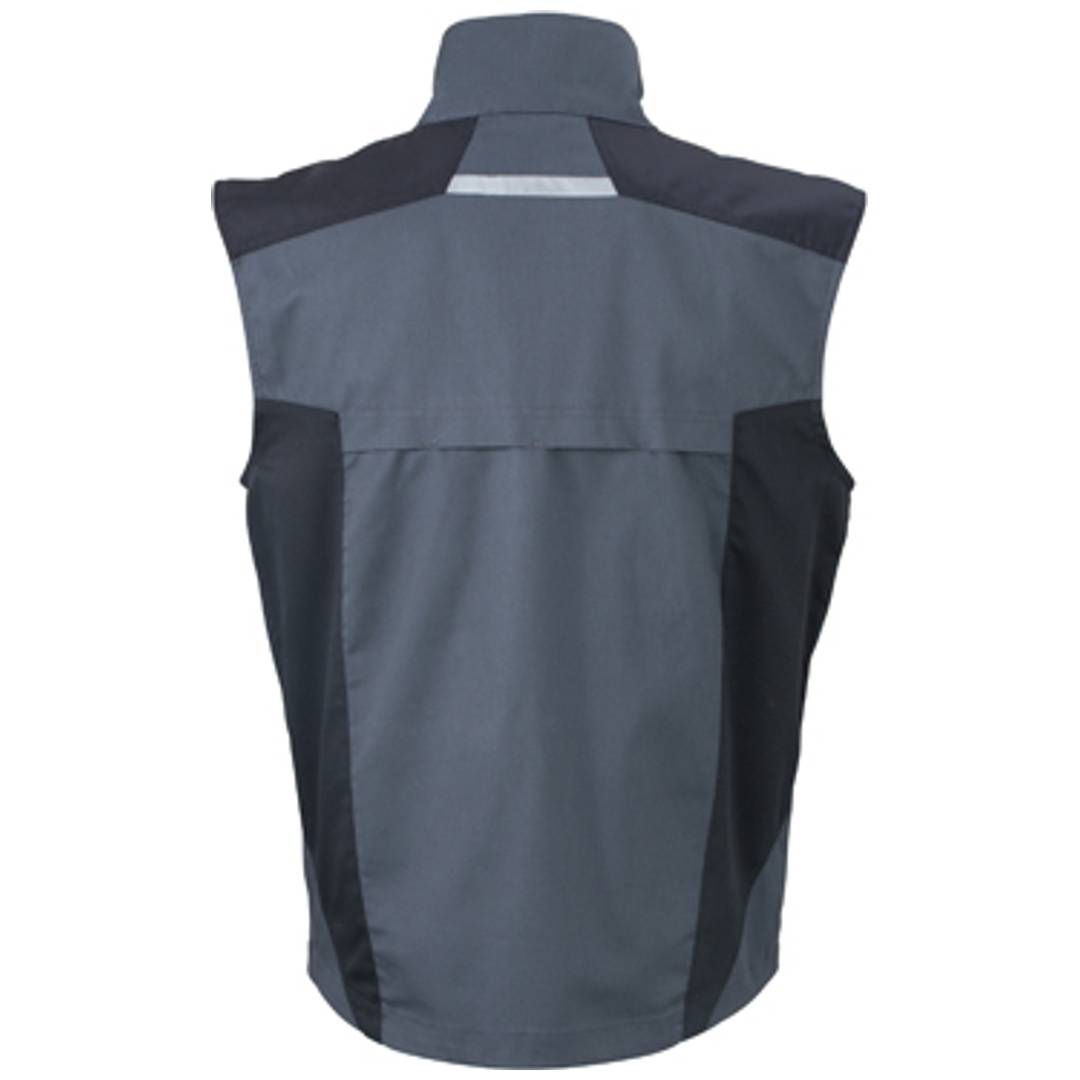 James & Nicholson Workwear Weste JN822 Gr. S carbon/black