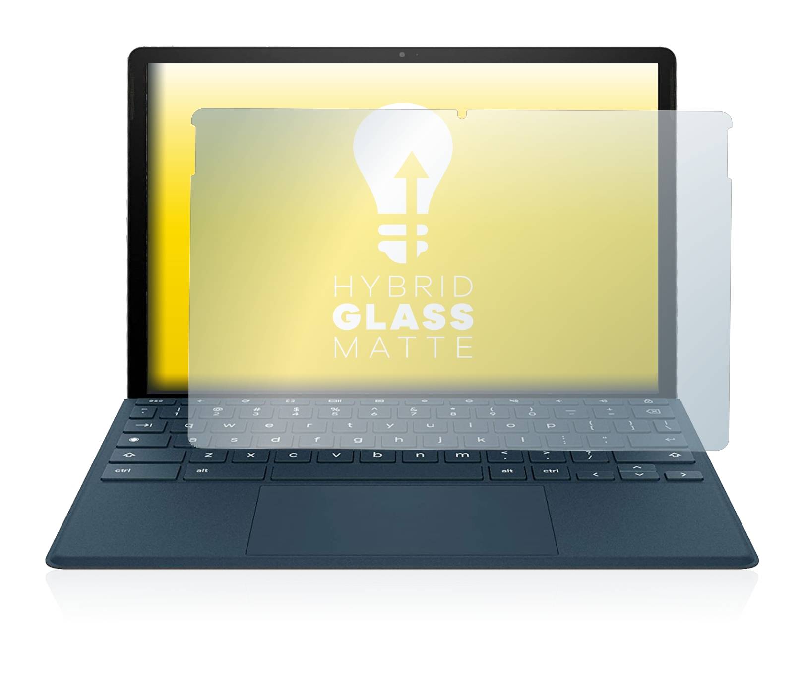 upscreen Hybrid Glass Matte Premium Schutzglas Folie für HP Chromebook x2