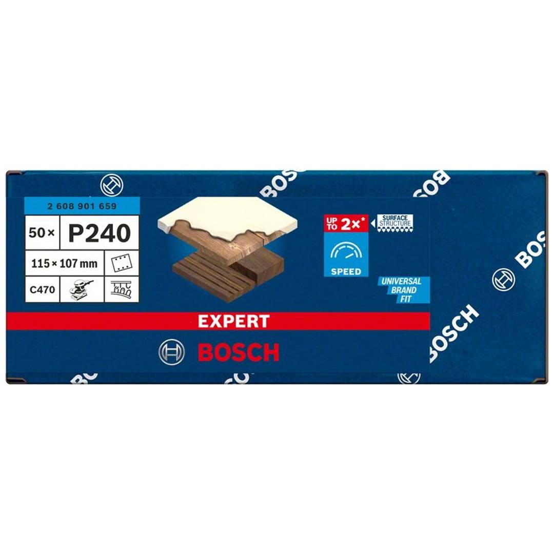 Bosch EXPERT C470 Schleifpapier, 115 x 107 mm, K 240, 50 Stück