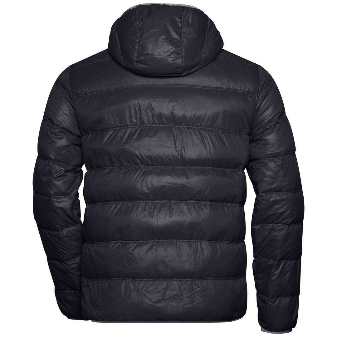 James & Nicholson Herren Daunenjacke JN1060 Gr. 3XL black/grey