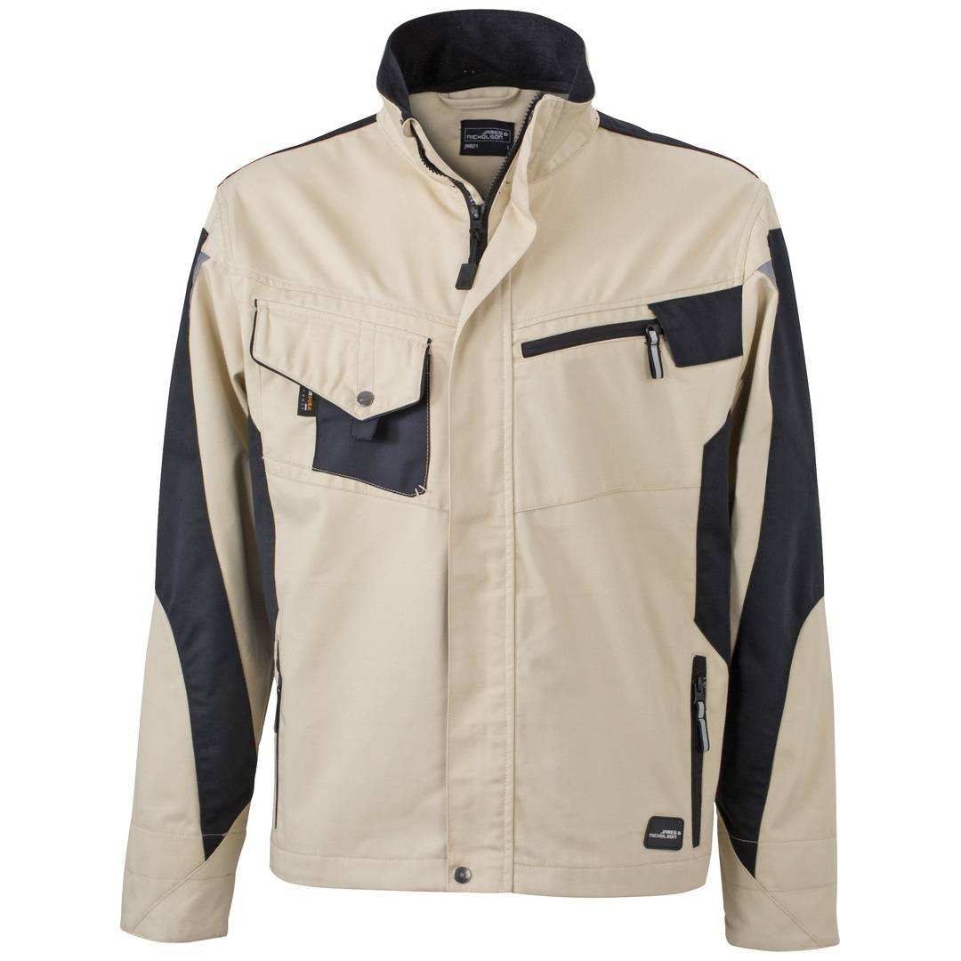 James & Nicholson Arbeitsjacke JN821 Gr. XL beige/schwarz