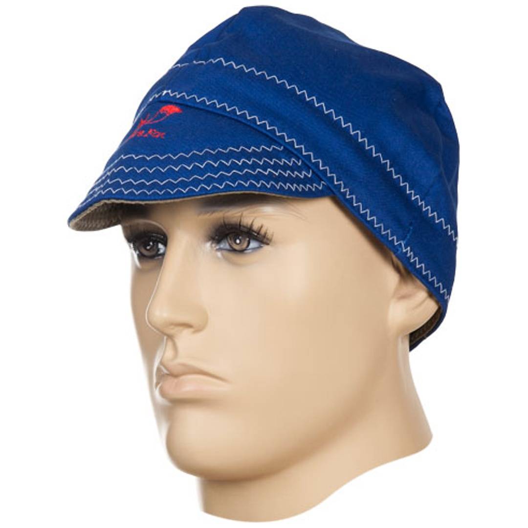 Schweißermütze WELDAS 23-4515 Kopf-D.59cm blau aus feuerfestem Gewebe ELMAG