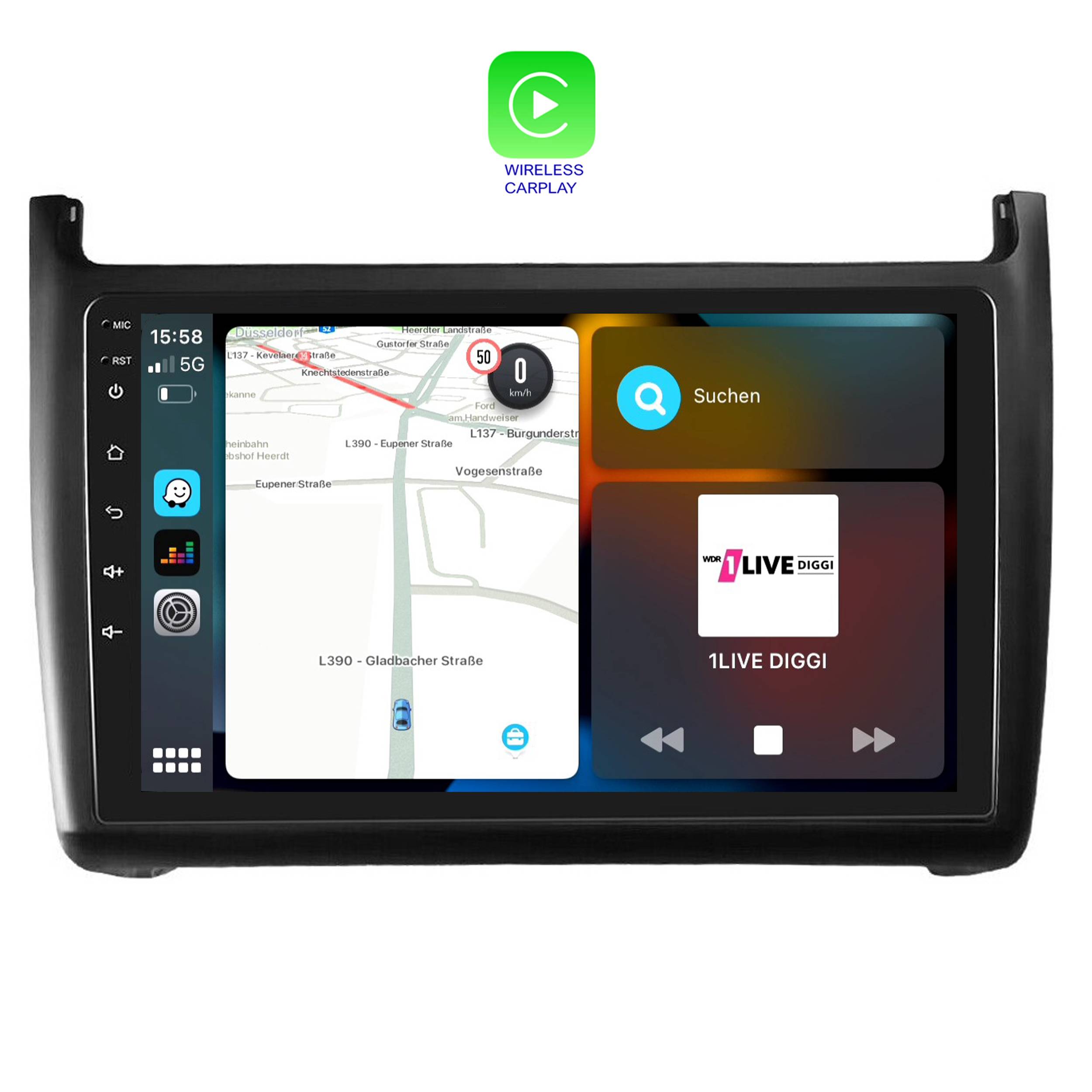 Für Volkswagen Polo V 6C 6R 9" Touchscreen Android Autoradio GPS Navi CarPlay