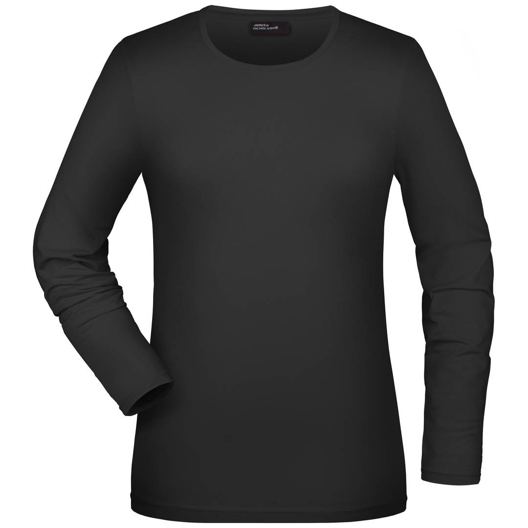 James & Nicholson Langarmshirt Damen JN054 Gr. S black