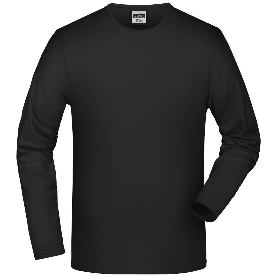 James & Nicholson Langarmshirt Herren JN056, Gr. XL black