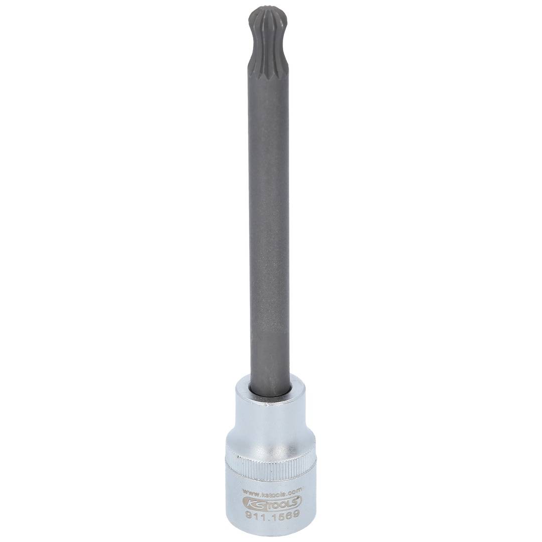 KS Tools 1/2 Spezial-Bit-Stecknuss für Vielzahn-Schrauben am Ansaugkrümmer mit Kugelkopf, 10 mm