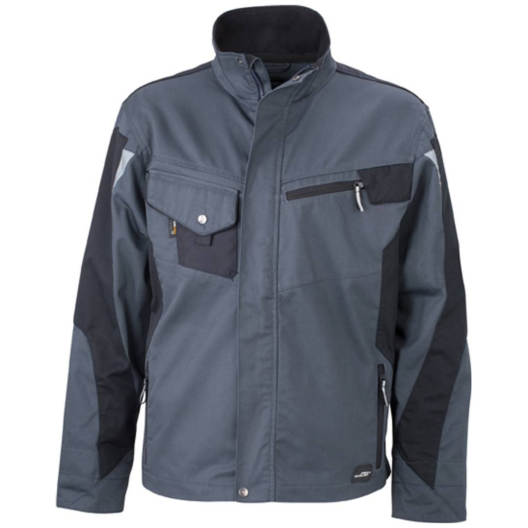 James & Nicholson Arbeitsjacke JN821 Gr. 2XL grau/schwarz