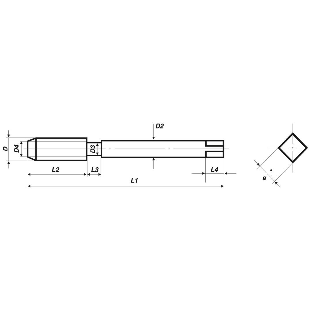 Maschinengewindebohrer DIN 374 Mf 24 Steig.1,5 4-KT.14,5mm HSS-E Blank f.DL/SL