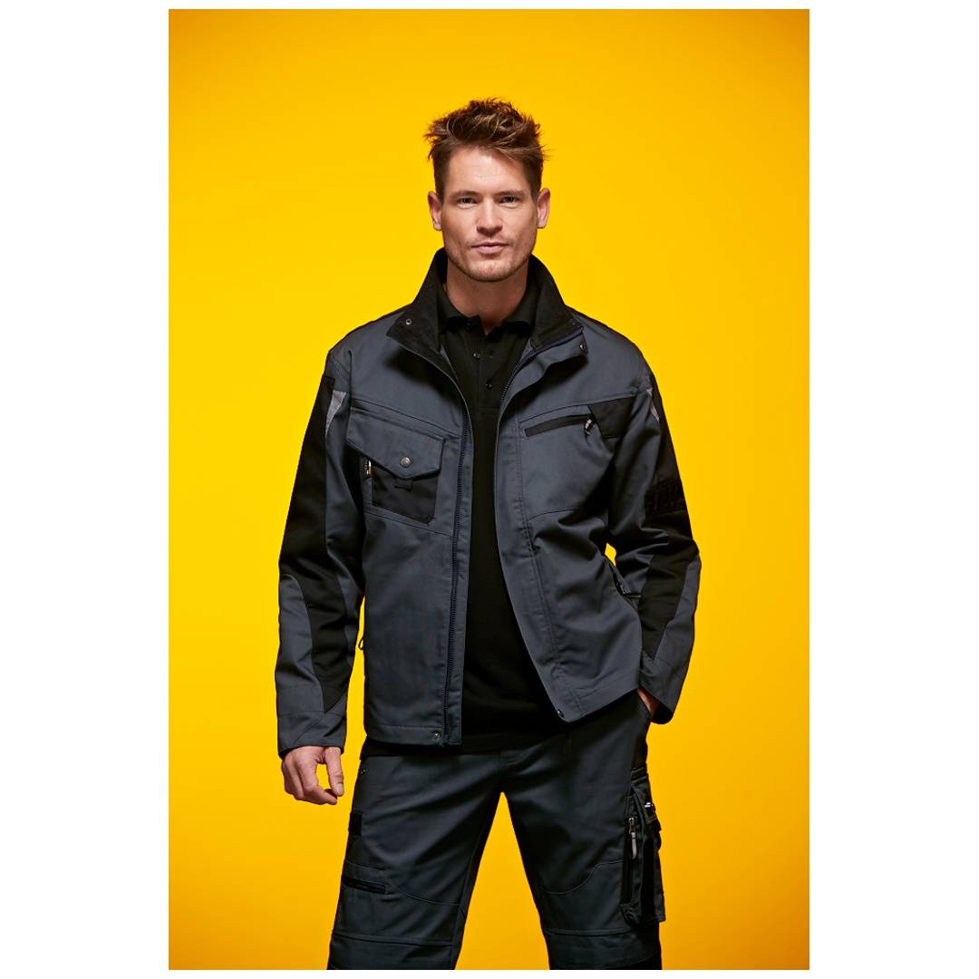 James & Nicholson Arbeitsjacke JN821 Gr. XL grau/schwarz