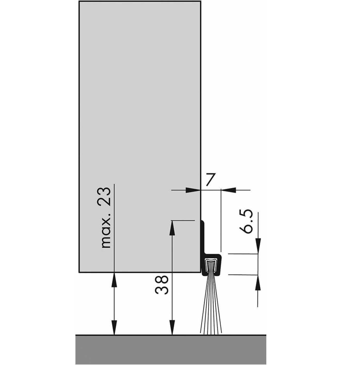 Ellen Türbodendichtung alu IBS 39 100 cm mit PP Bürste