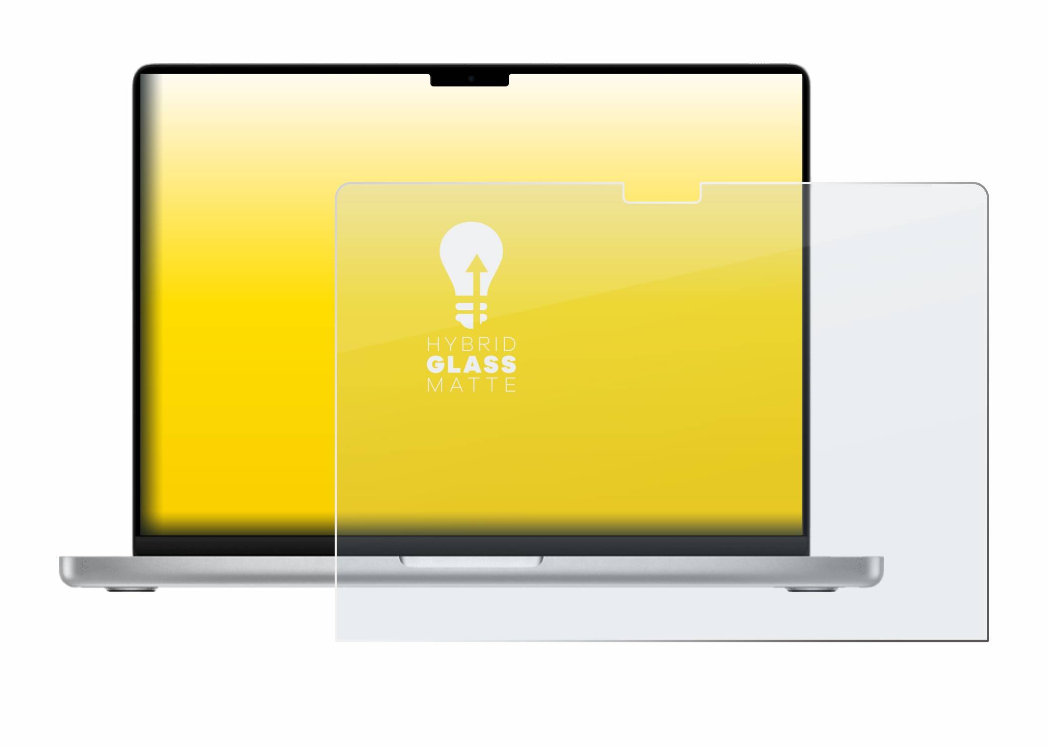 upscreen Flexible Schutz Glas Folie für Apple MacBook Pro 14" 2023 M2 Schutzglas 9H Hybridglas Matt Entspiegelt