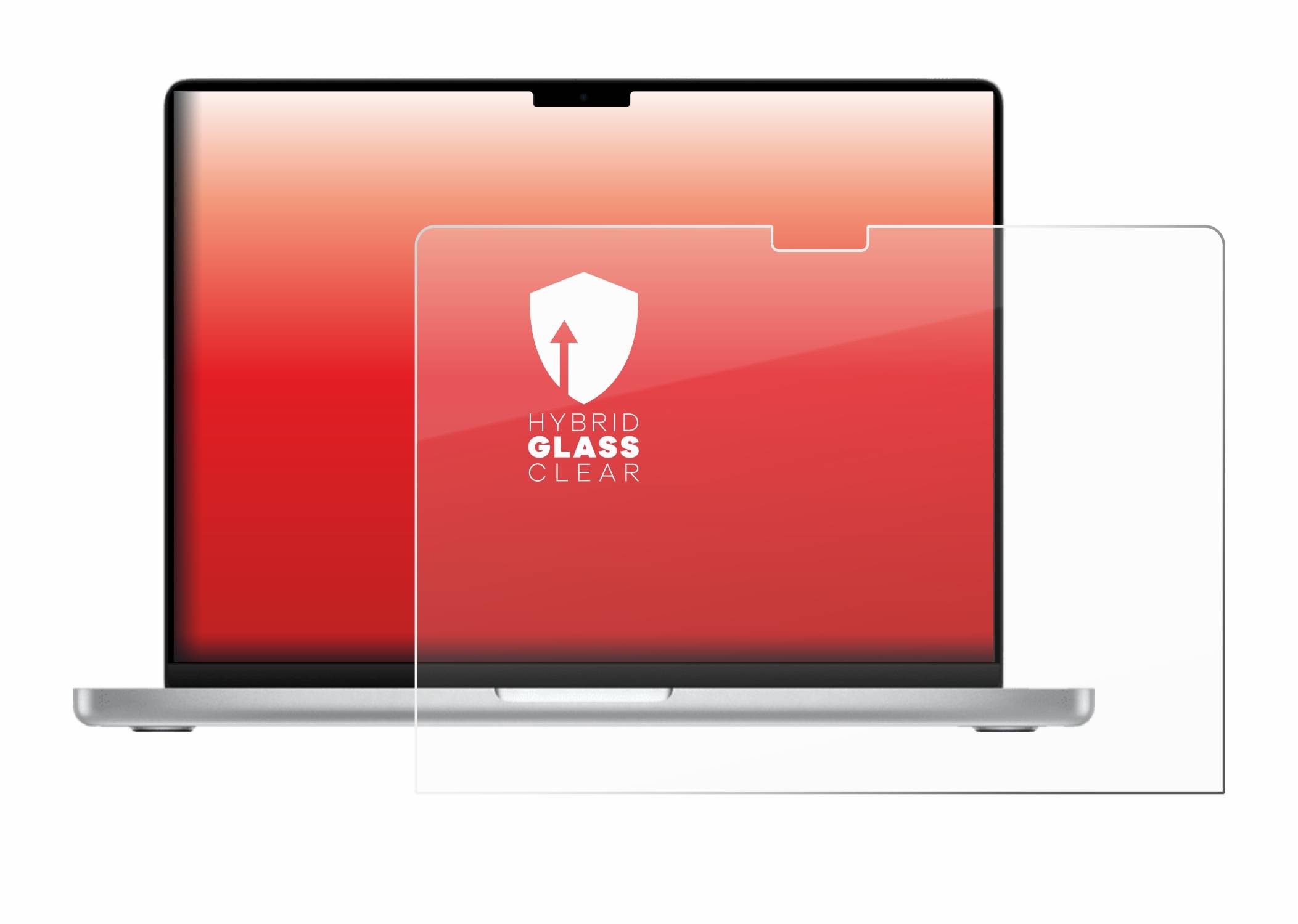 upscreen Flexible Schutz Glas Folie für Apple MacBook Pro 14" 2023 M2 Schutzglas 9H Hybridglas Klar