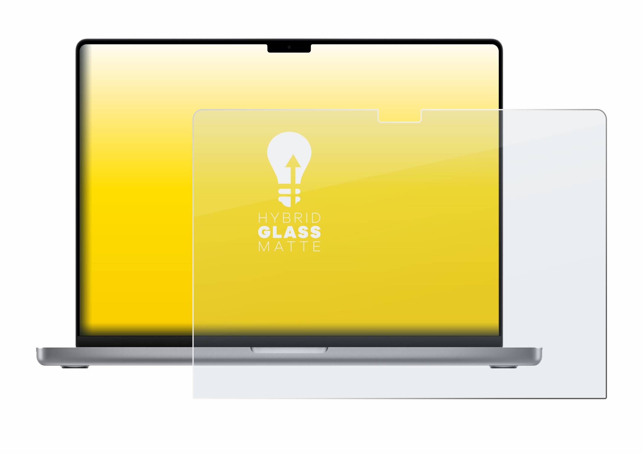 upscreen Flexible Schutz Glas Folie für Apple MacBook Pro 16" 2023 Schutzglas 9H Hybridglas Matt Entspiegelt